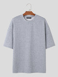 Mens Letter Jacquard Drop Shoulder Loose T-Shirt SKUK29507