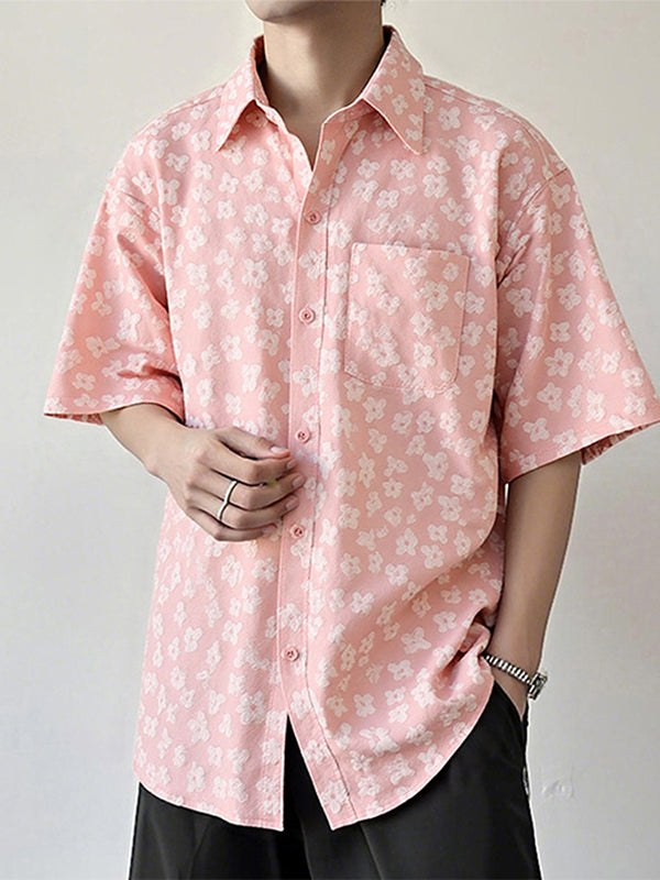 Mens Floral Print Short Sleeve Shirt SKUL19117