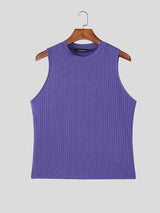 Men's Solid Color Knit Casual Tank SKUL52643