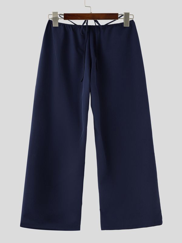 Men's Avant-Garde Cut Out G-String Waistband Wide Leg Pant SKUL66127