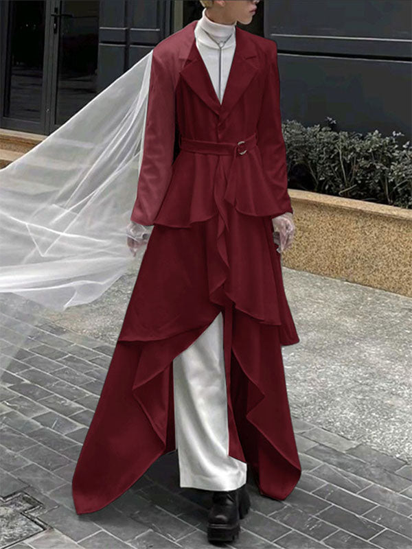 Men's Ruffled Patchwork Casual Long Sleeve Blazer SKUL29594