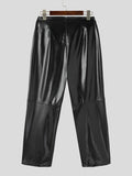 Mens Striped Patchwork Split Faux Leather Pants SKUK24691