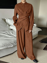 Men's Knotted Textured Two Pieces Outfit SKUL39770