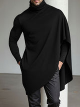 Men's Faux Two Piece High Neck Long Sleeve T-shirt SKUL43983