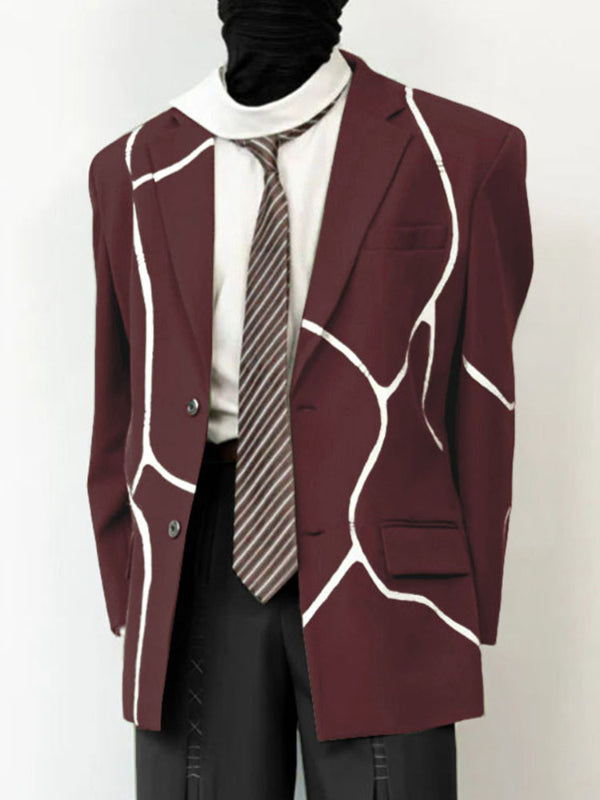Men's Contrast Stripe Casual Long Sleeve Blazer SKUL28340