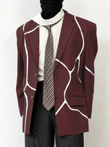 Men's Contrast Stripe Casual Long Sleeve Blazer SKUL28340