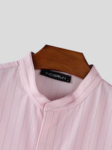 Mens Striped Casual Short Sleeve Shirt SKUL19083