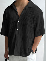 Men's Knit Hollow Short Sleeve Shirt SKUL04301