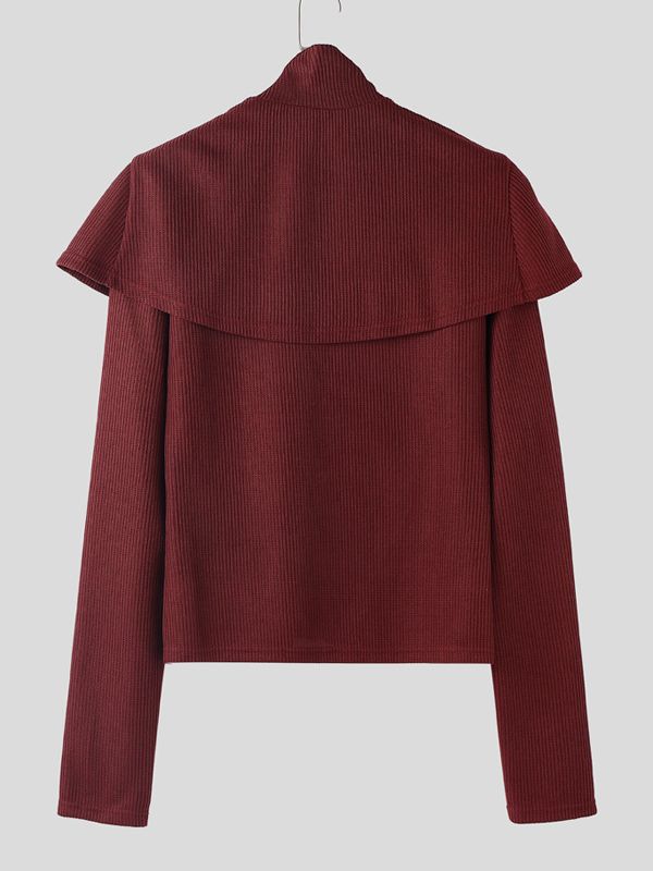 Men's Textured Zip Long Sleeve Sweater SKUL36511