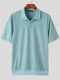 Mens Solid Waffle Knit Golf Shirt SKUK11742
