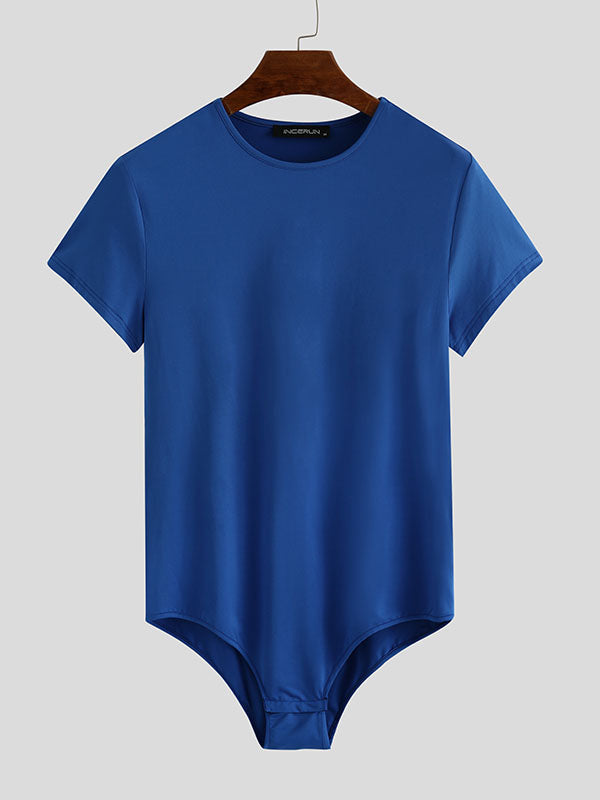 Mens Sexy Solid Color Slim-Fit Bodysuit SKUE53608