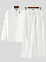 Men's Solid Casual Two Pieces Outfit SKUL27355