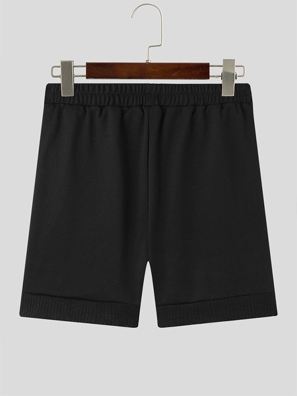 Mens Solid Knit Casual Shorts With Pocket SKUK18750