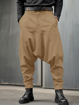 Men's Solid Color Drop Crotch Loose Fit Pant SKUL50065