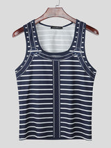 Men's Stripe Knit Casual Tank SKUL47885
