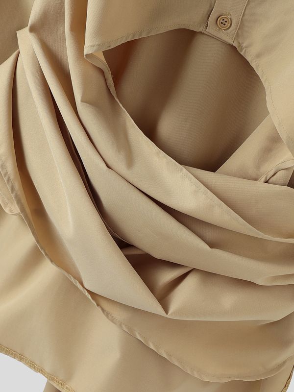 Men's Deconstructed Cinched Waist Long Sleeve Shirt SKUL39010