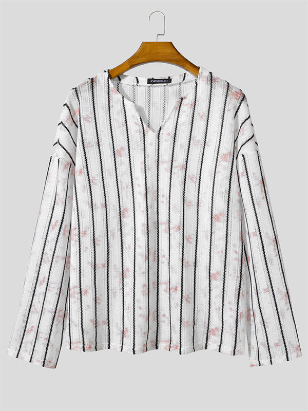 Mens Sheer Mesh Gradient Long Sleeve T-Shirt SKUL19768