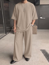 Men's Solid Color Semi Sheer Casual Two Pieces Outfit SKUL53020