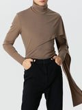 Mens High Neck Rib-Knit Irregular Sweater SKUK30890
