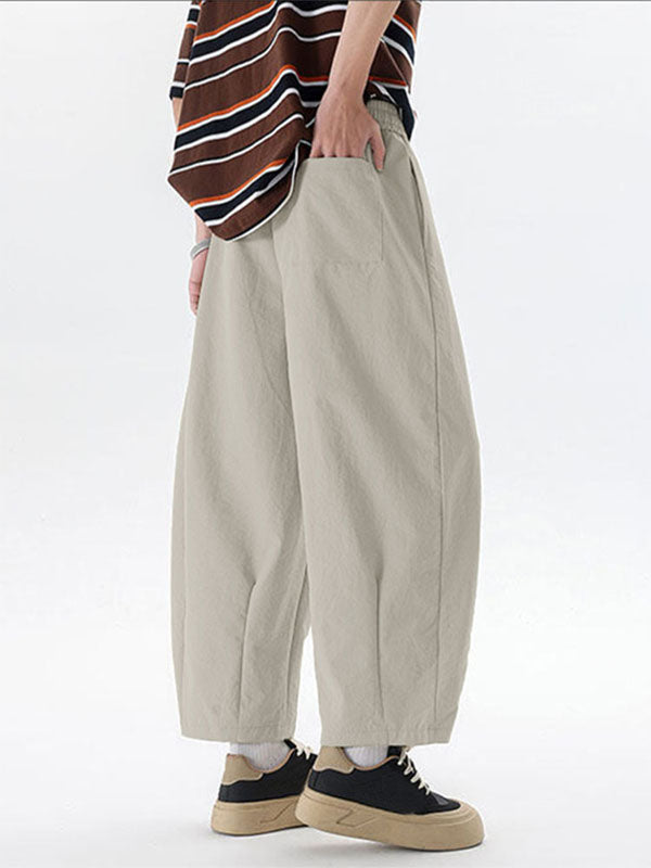 Mens Solid Color Wide-Leg Casual Pant SKUL19100