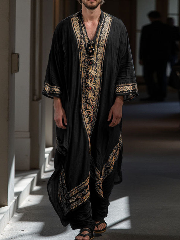 Men's Hawaiian Print Casual Robe SKUL26172