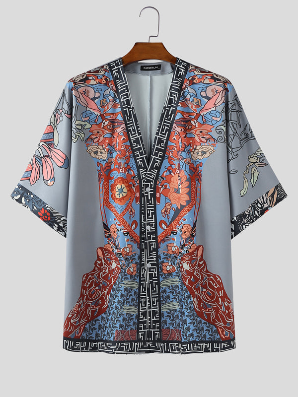 Mens Floral Print Short Sleeve Shirt SKUL13911