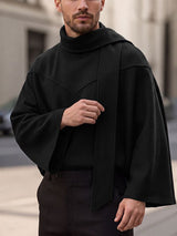 Men's Early Autumn Urban Casual Integrated Attached Scarf Kimono Long Sleeve Scarf Collar Cloak SKUL82408