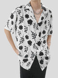 Mens Floral Print Revere Short Sleeve Shirt SKUK51111