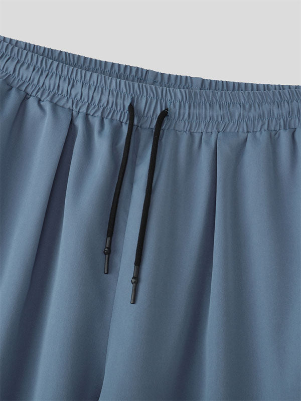 Men's Solid Pleated Wide Leg Pant SKUL30463