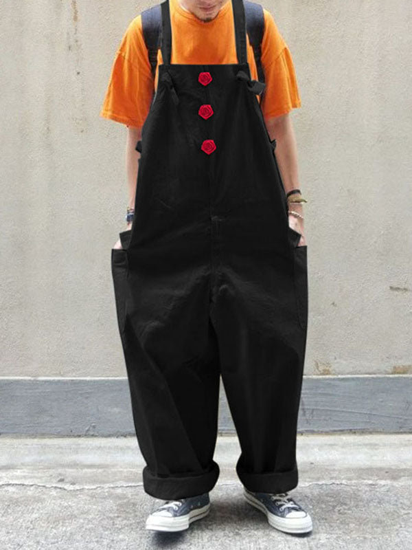 Mens 3D Floral Loose Wide-Leg Jumpsuit SKUL09339