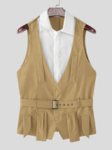 Men's Colorblock Casual Sleeveless Shirt SKUL21127