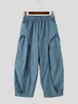 Men's Harajuku Streetwear Oversized Baggy Curved Pleated Elastic Waist Pant SKUL66153