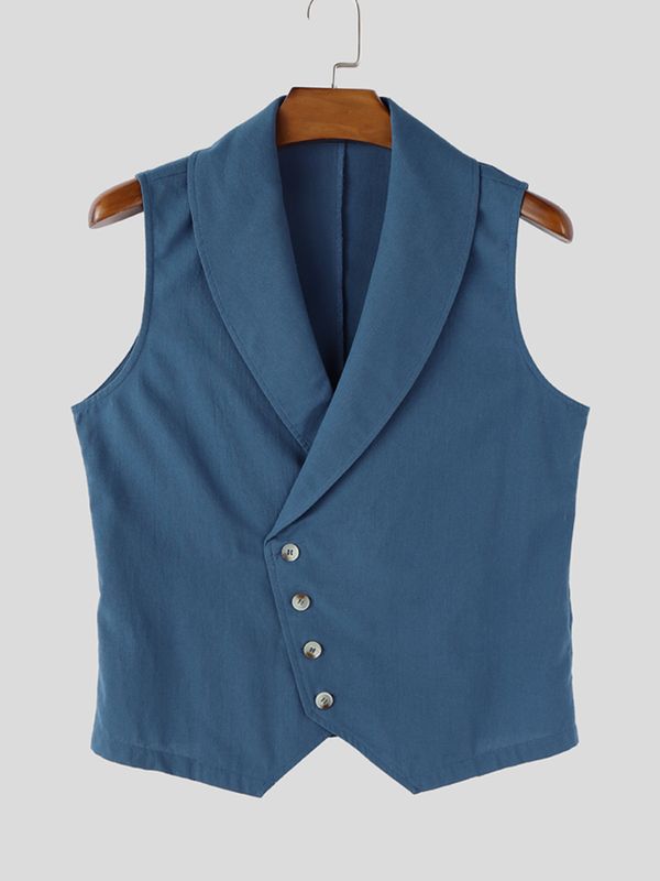 Men's Solid Color Casual Button Sleeveless Waistcoat SKUL54636