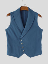 Men's Solid Color Casual Button Sleeveless Waistcoat SKUL54636