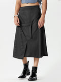 Mens Striped Metal Buckle Design Skirt SKUK38361