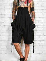 Men's Avant-Garde Oversized Drop-Crotch Drawstring Dungaree Jumpsuit SKUL63177
