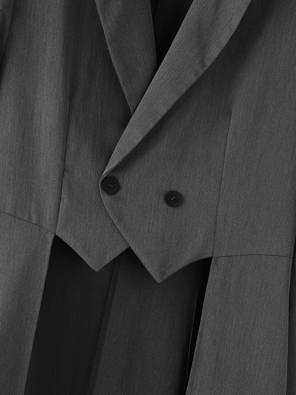 Men's Solid Color Long Hem Casual Long Sleeve Blazer SKUL31841