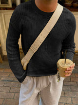 Men's Hollow Out Mesh Crew Neck Long Sleeve T-Shirt SKUL25833