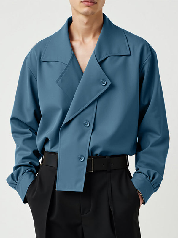 Mens Solid Color Casual Long Sleeve Shirt SKUL08417