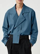 Mens Solid Color Casual Long Sleeve Shirt SKUL08417