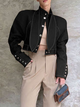 Men's Deconstructed Contrast Stitch Long Sleeve Jacket SKUL32849