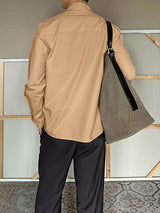 Men's Solid Bow Tie Casual Long Sleeve Shirt SKUL30777