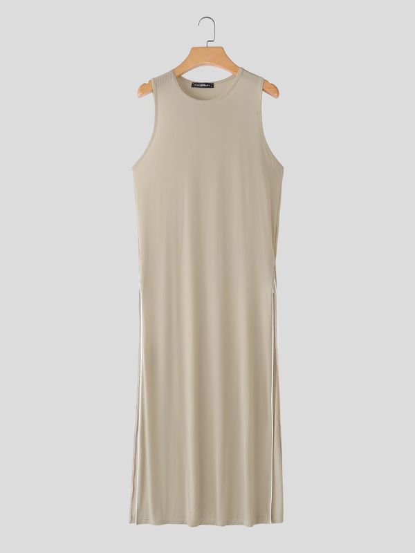 Men's Avant-garde Nightclub High Side Slits Trim Tank SKUL70303