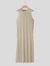 Men's Avant-garde Nightclub High Side Slits Trim Tank SKUL70303