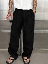 Mens Solid Color Loose Textured Casual Pant SKUL15603