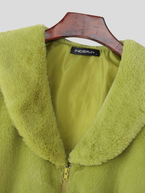 Men's Plush Cropped Long Sleeve Jacket SKUL41257