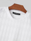 Mens Solid Texture Casual Short Sleeve T-Shirt SKUK51033