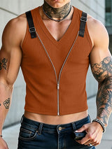 Men's Avant-Garde Ribbed Cropped Tank SKUL62154