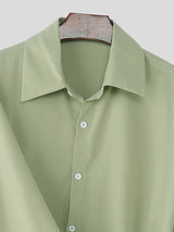 Men's Color Block Twist Tie Long Sleeve Shirt SKUL37294