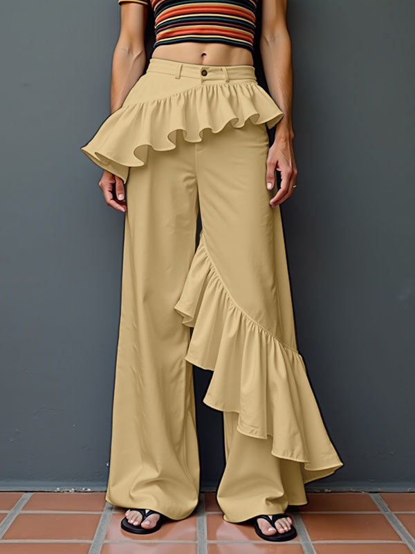 Mens Ruffle Trim Design Casual Pant SKUL10637